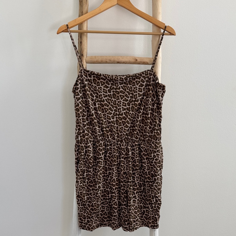 H&M Leopard Print Spaghetti Strap Short Jumpsuit Romper - Picture 1 of 4